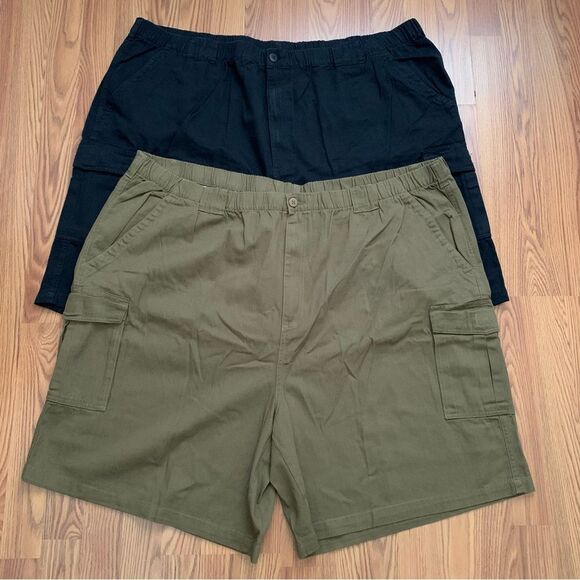 Boulder Creek Men Cotton 2 Shorts Black/Green Big Size 4XL NWOT